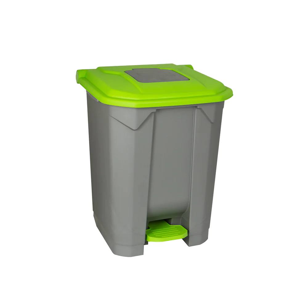 dimensions 44 x 40 x 56cm with pedal and extra smart-lid lid (different colors) for easy disposal of small items, with ergonomic wheels for easy transport. Made of durable polypropylene that is easy to clean.