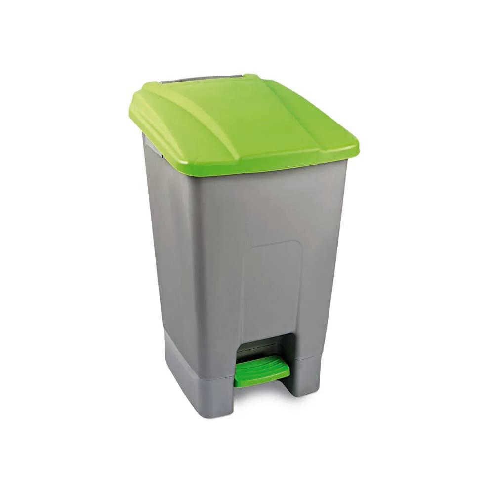 dimensions 44 x 53 x 73cm with pedal and extra smart-lid lid (different colors) for easy disposal of small items, with ergonomic wheels for easy transport. Made of durable polypropylene that is easy to clean.