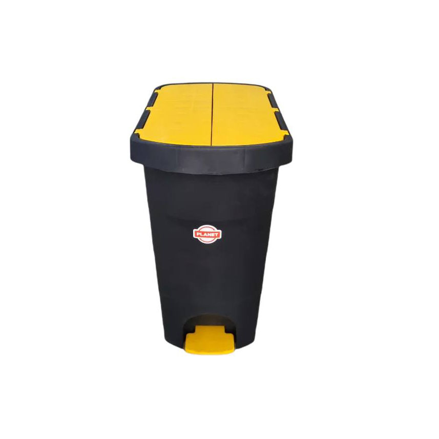 dimensions 27 x 18 x 31cm with pedal with double opening lid of various colors. Contains an internal quick-removal container. Made of durable polypropylene that is easy to clean.