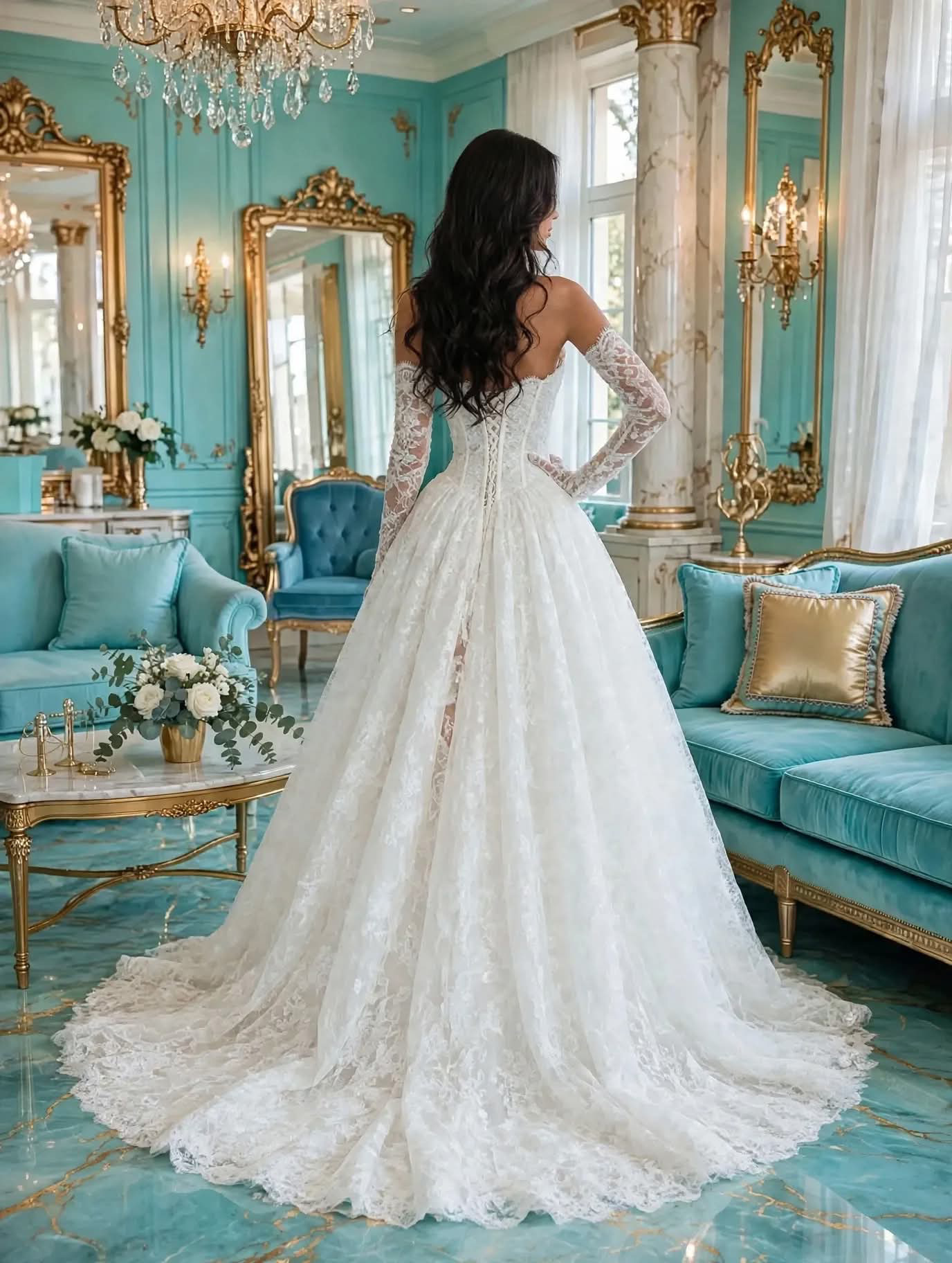 Νυφικό ΑΓΑΠΗ πίσω όψη - Bouchlarioti Bridal