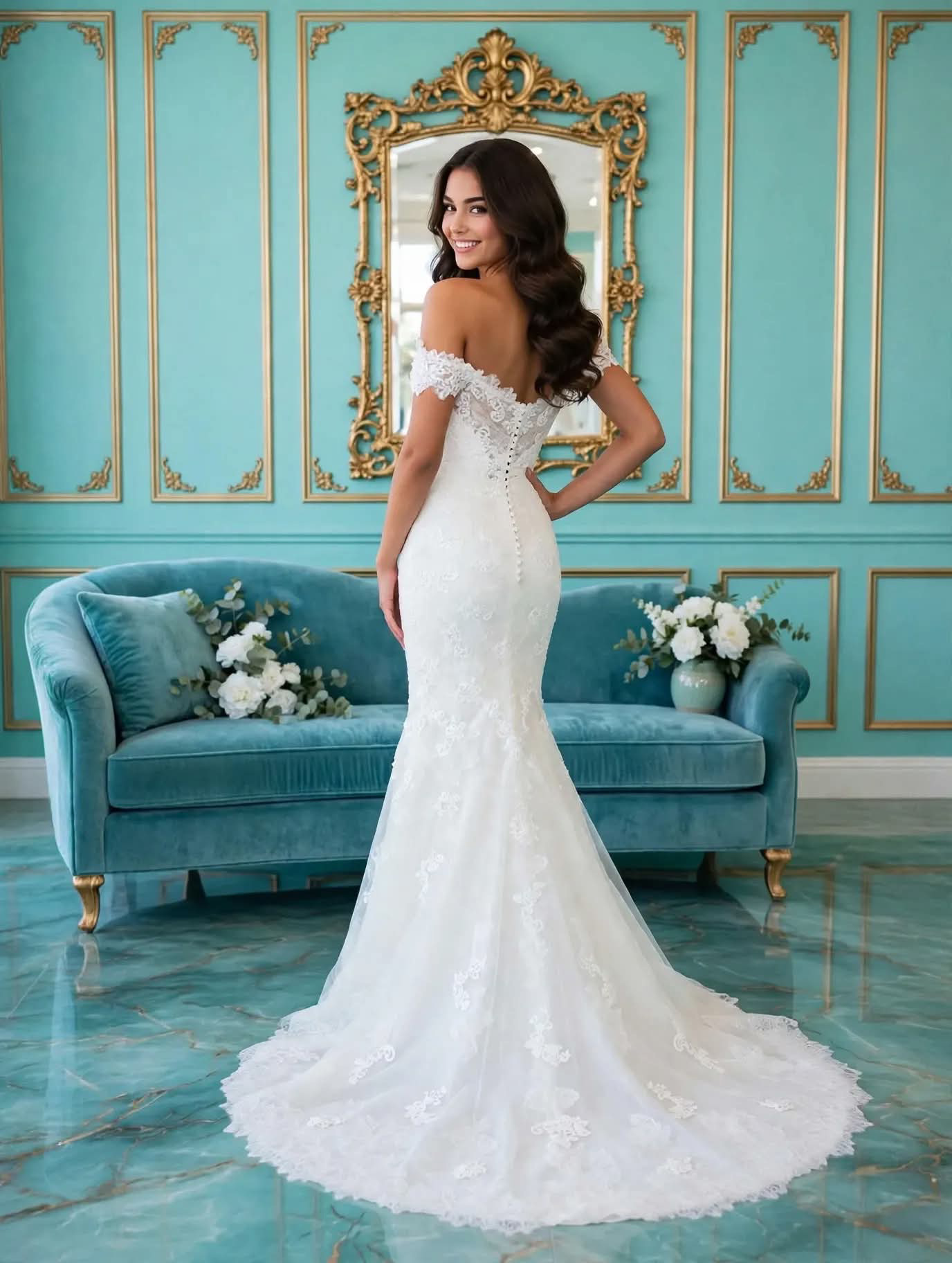 Νυφικό ΑΓΓΕΛΙΚΗ πίσω όψη - Bouchlarioti Bridal