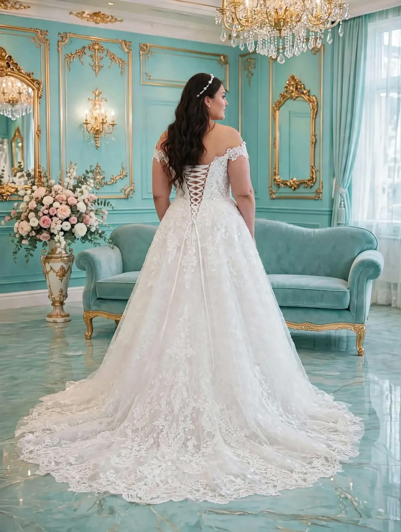 Νυφικό ΑΛΚΜΗΝΗ πίσω όψη - Bouchlarioti Bridal