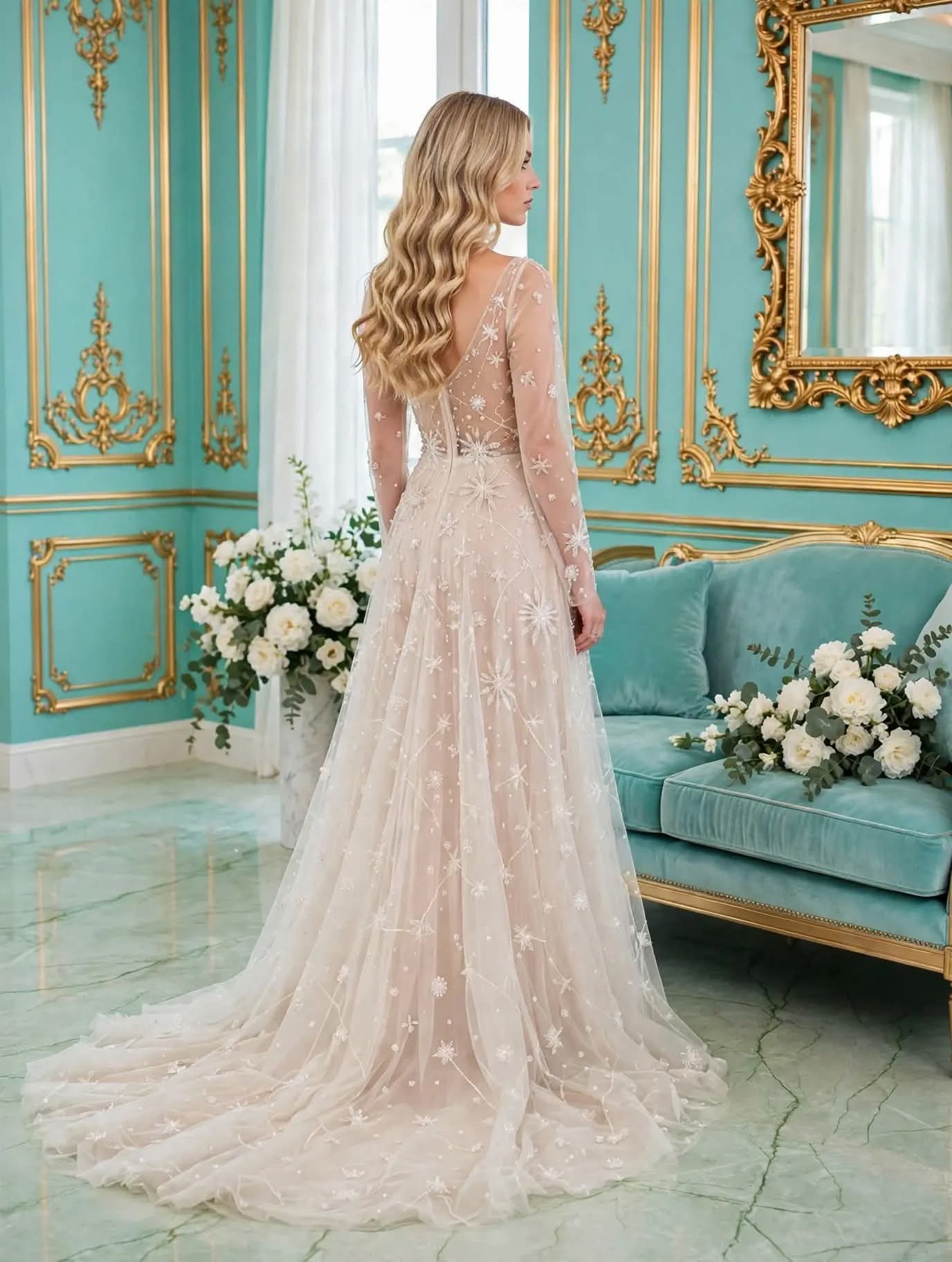 Νυφικό ΑΜΑΡΙΛΙΣ πίσω όψη - Bouchlarioti Bridal