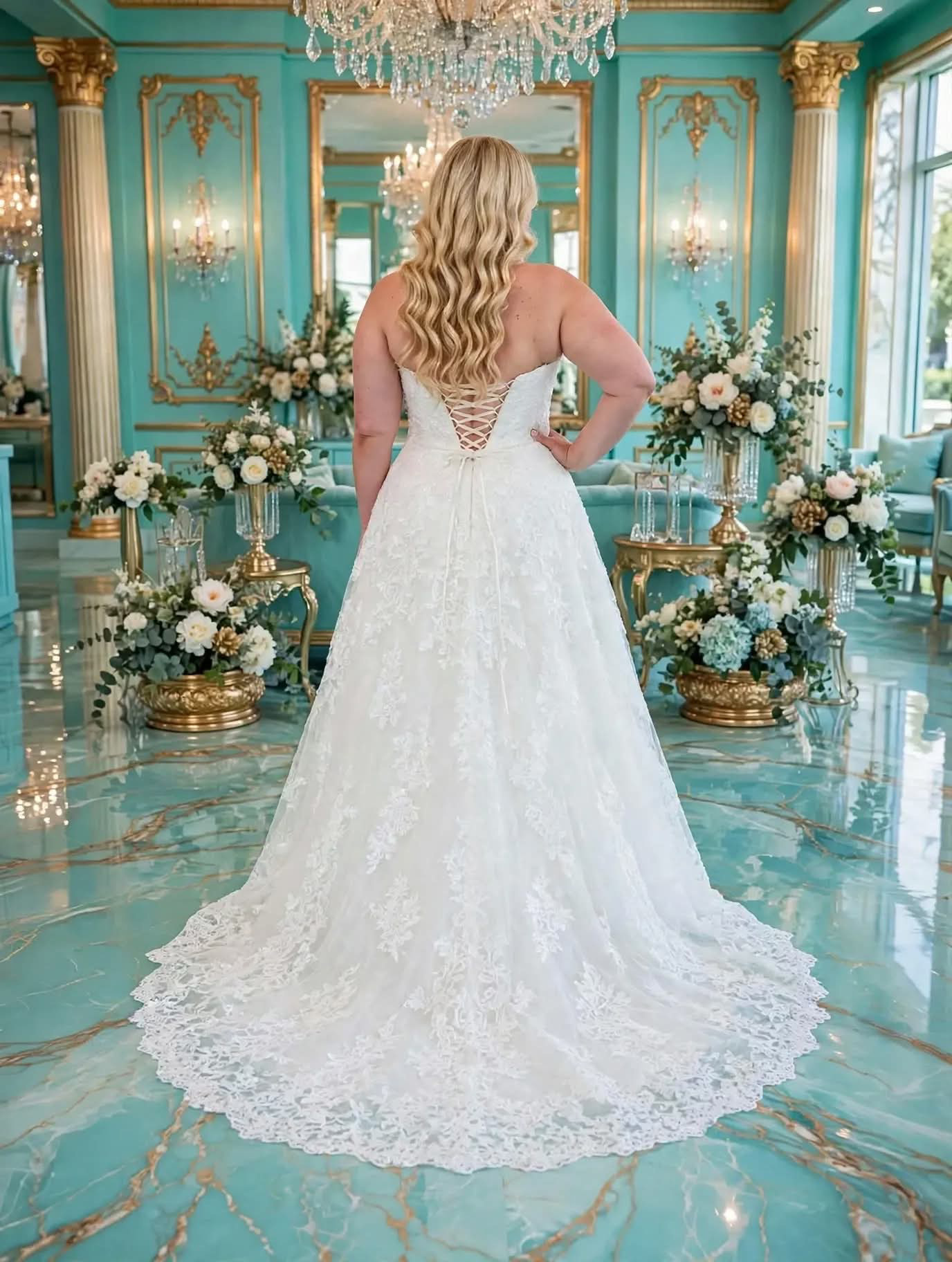 Νυφικό ΑΝΔΡΟΜΑΧΗ πίσω όψη - Bouchlarioti Bridal