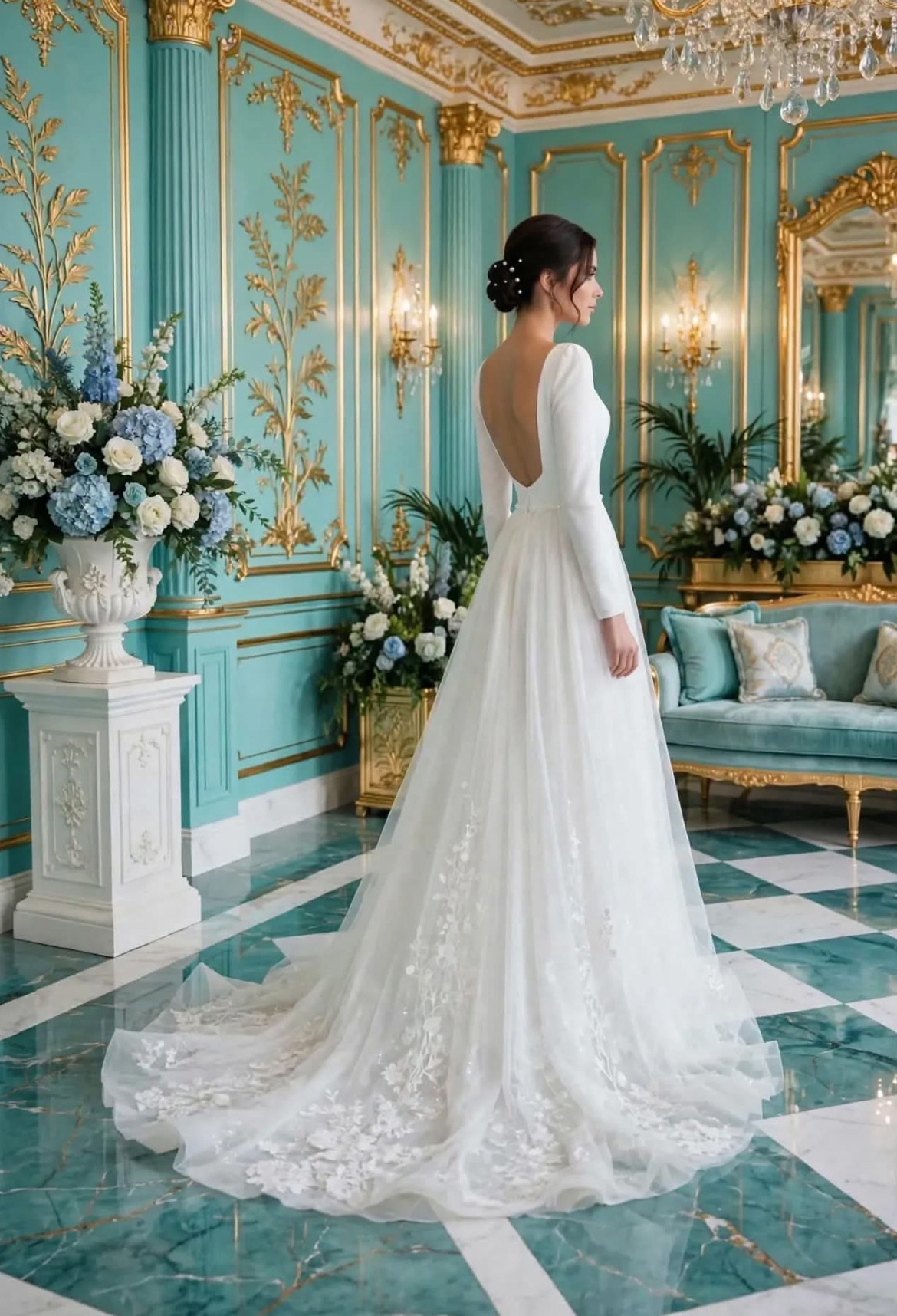 Νυφικό ΑΝΝΑ πίσω όψη - Bouchlarioti Bridal