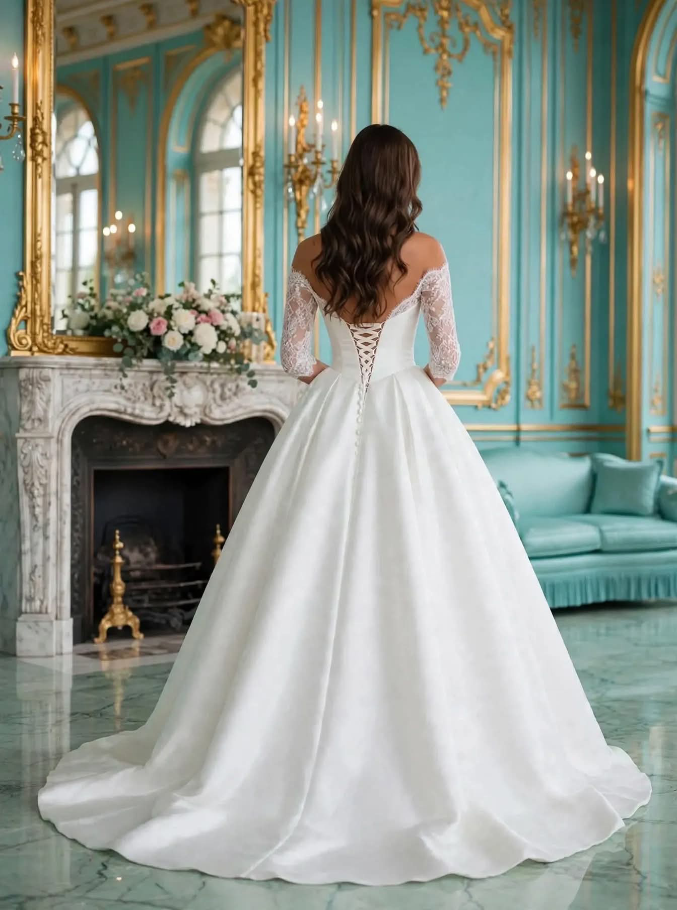 Νυφικό ΑΝΘΙΠΠΗ πίσω όψη - Bouchlarioti Bridal