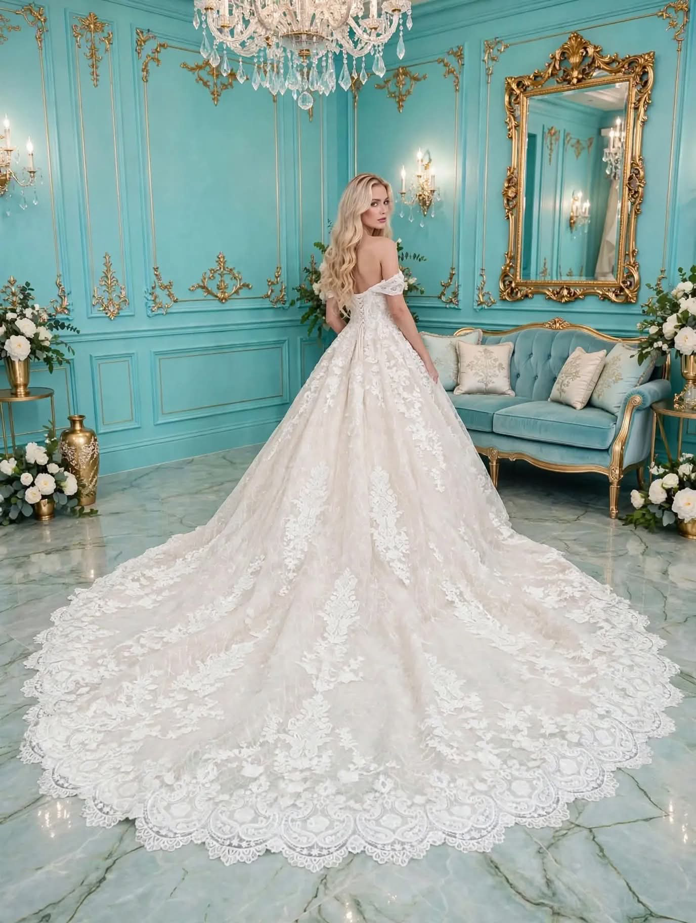 Νυφικό ΑΡΕΤΗ πίσω όψη - Bouchlarioti Bridal