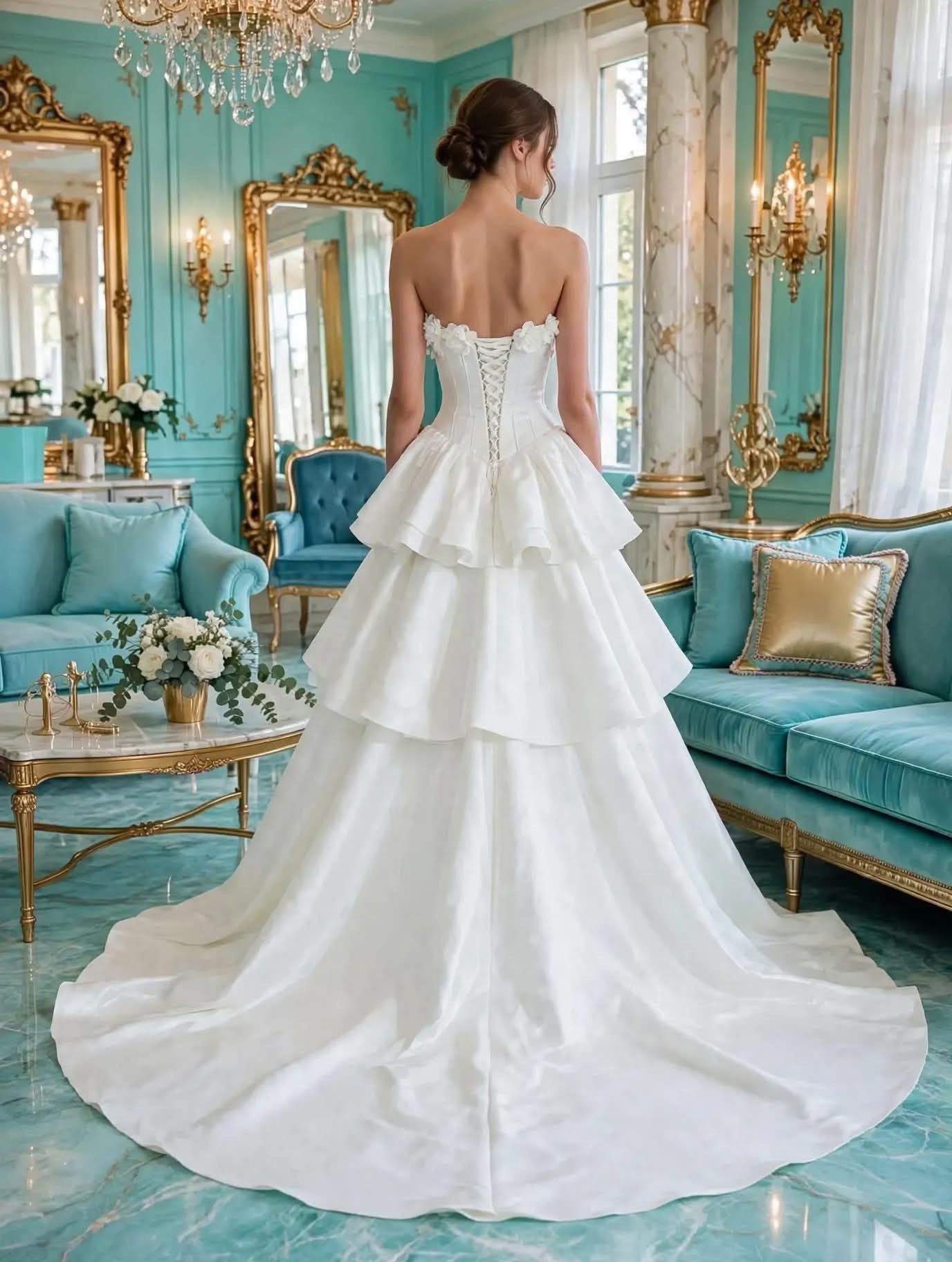 Νυφικό ΑΘΗΝΑ πίσω όψη - Bouchlarioti Bridal