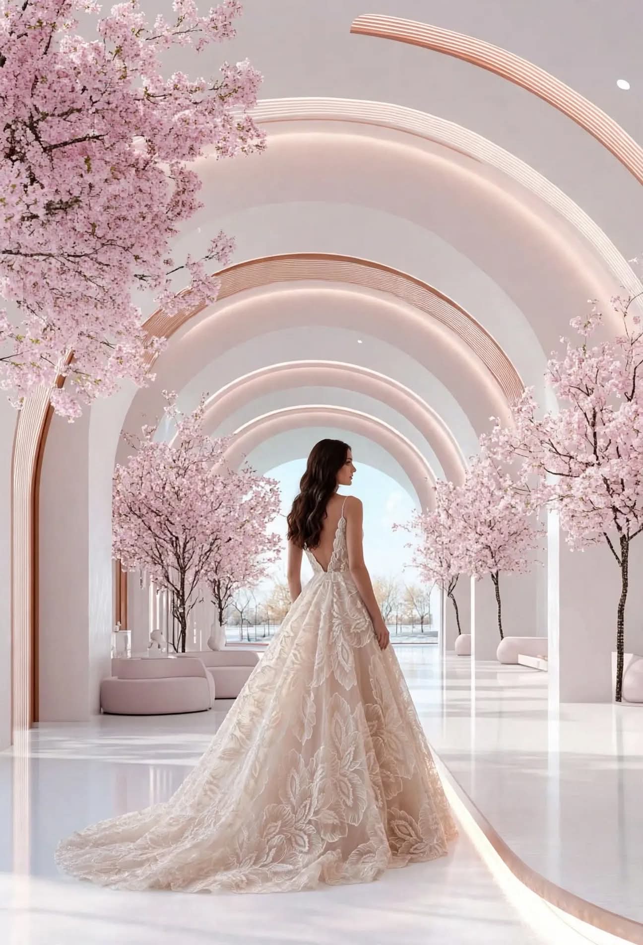 Νυφικό ΑΛΜΕΪΝΤΑ πίσω όψη - Bouchlarioti Bridal