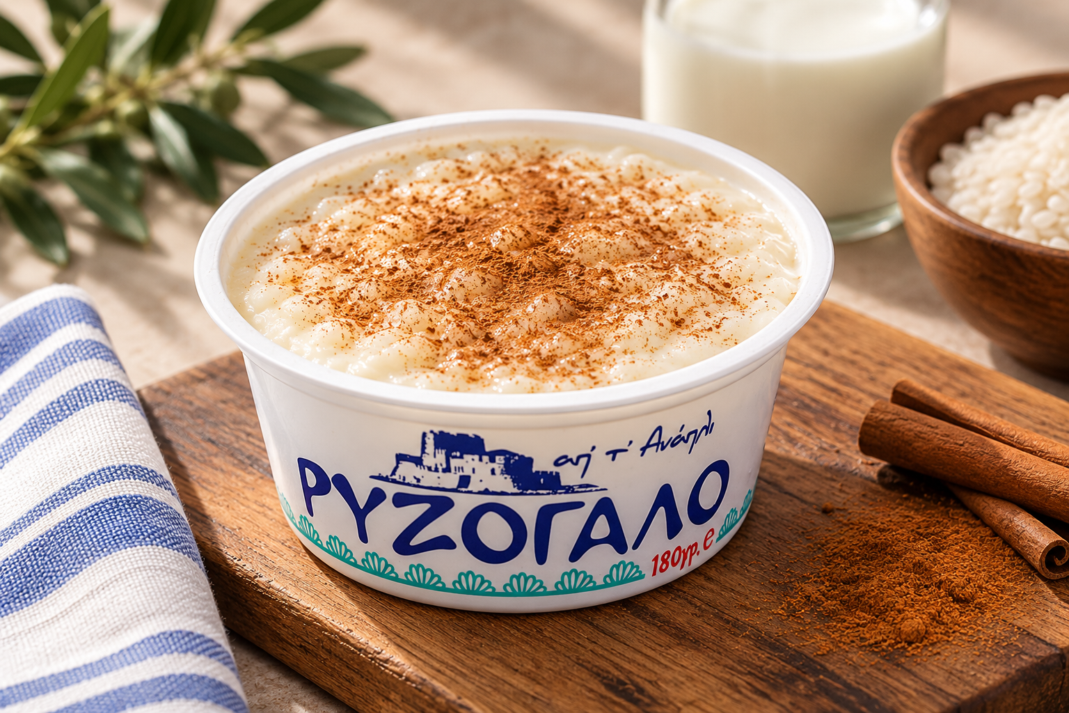 Παραδοσιακό ρυζόγαλο με κανέλα