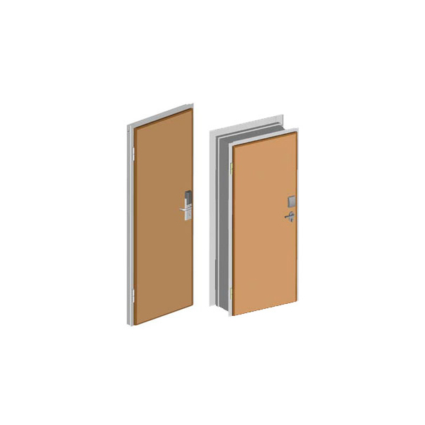 Πόρτα ασφαλείας σχεδιασμένη ειδικά για ξενοδοχεία με κλειδαριά ξενοδοχείου με αναγνώστη κάρτας κατασκευής VINCARD μοντέλο CLASIC ή μοντέλο SIGNATURE.