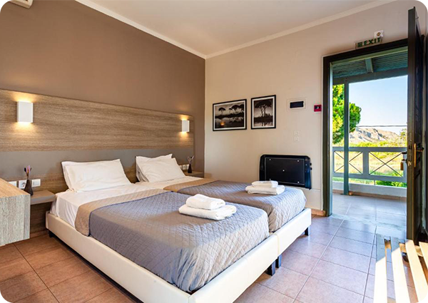 Μέγεθος 14 τ.μ. - 2 μονά κρεβάτια