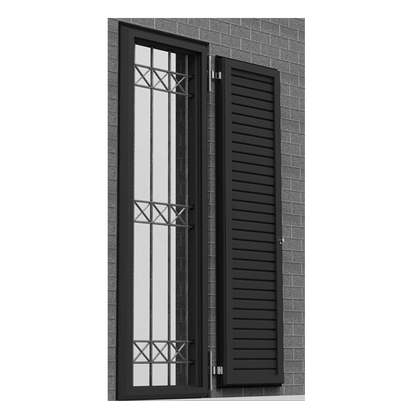 The Europa Window Safety system is an additional folding iron railing system inserted in an aluminum frame with a built-in shutter that can be combined with all the opening systems of the EUROPA series.